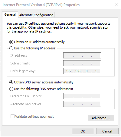 TCPIP Advanced Properties