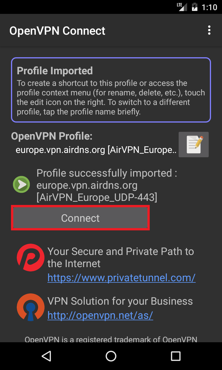 instal the last version for android OpenVPN Client 2.6.6