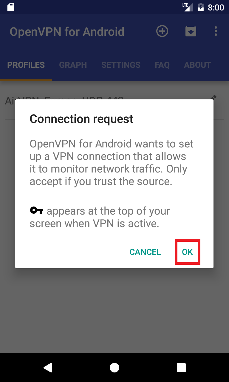 airvpn on android