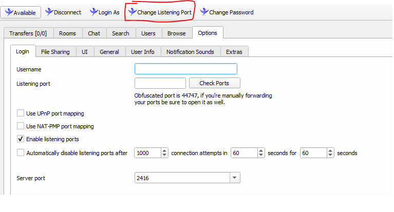 Soulseek port forwarding