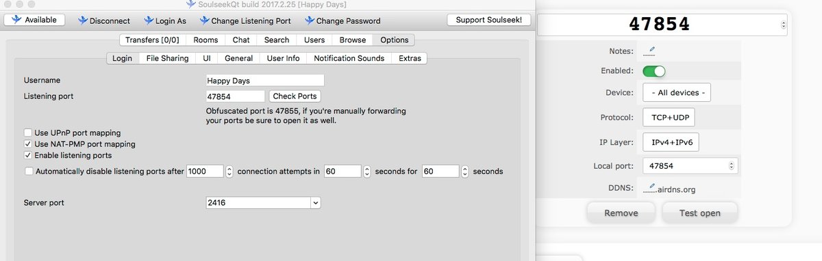 Soulseek port forwarding